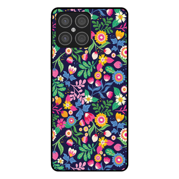 Huawei Honor X8 4G telefoonhoesje met bloemen opdruk