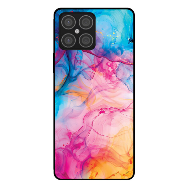 Huawei Honor X8 4G telefoonhoesje met regenboog acryl marmer opdruk