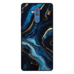 Huawei Mate 20 Lite telefoonhoesje met blauw goud marmer opdruk