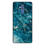 Huawei Mate 20 Lite telefoonhoesje met blauw marmer opdruk