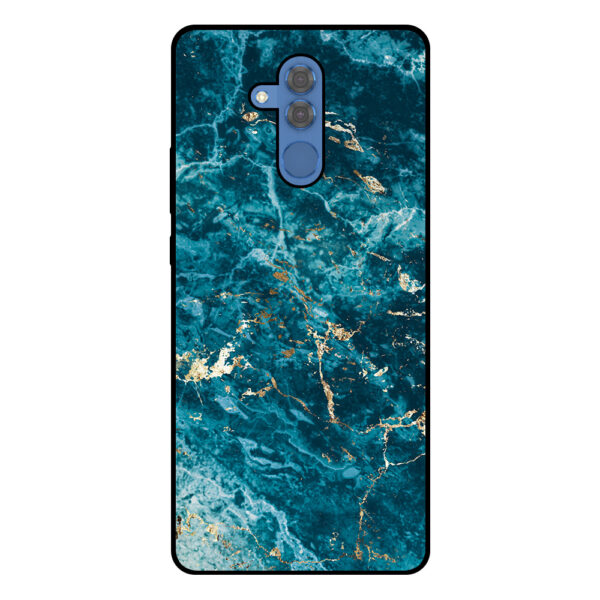 Huawei Mate 20 Lite telefoonhoesje met blauw marmer opdruk