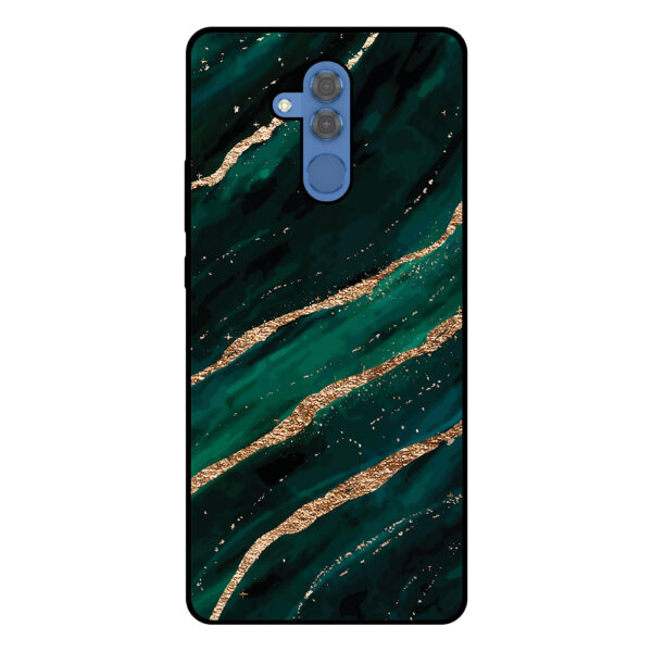 Huawei Mate 20 Lite telefoonhoesje met groen goud marmer opdruk