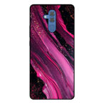 Huawei Mate 20 Lite telefoonhoesje met paars roze marmer opdruk