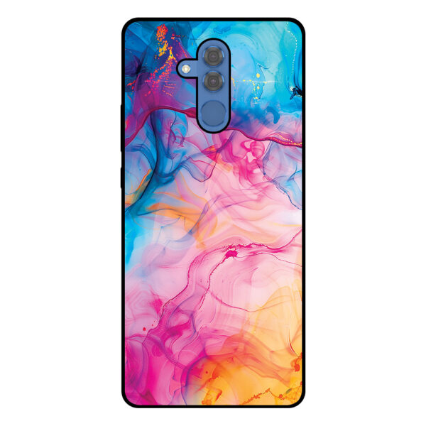 Huawei Mate 20 Lite telefoonhoesje met regenboog acryl marmer opdruk