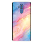 Huawei Mate 20 Lite telefoonhoesje met regenboog glitter marmer opdruk