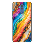 Huawei Mate 20 Lite telefoonhoesje met regenboog goud marmer opdruk