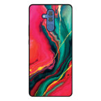 Huawei Mate 20 Lite telefoonhoesje met rood groen marmer opdruk