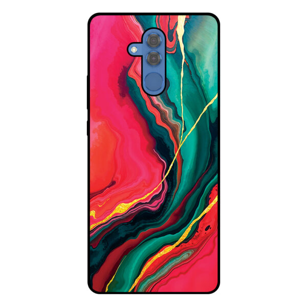 Huawei Mate 20 Lite telefoonhoesje met rood groen marmer opdruk