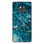 Huawei Mate 20 Pro telefoonhoesje met blauw marmer opdruk