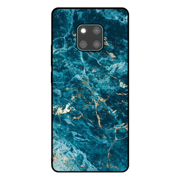 Huawei Mate 20 Pro telefoonhoesje met blauw marmer opdruk