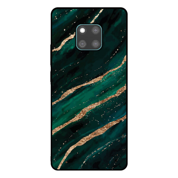 Huawei Mate 20 Pro telefoonhoesje met groen goud marmer opdruk