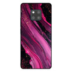 Huawei Mate 20 Pro telefoonhoesje met paars roze marmer opdruk