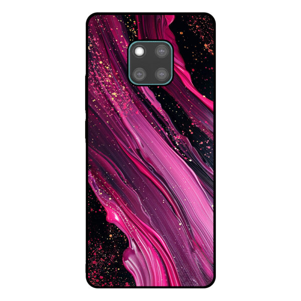 Huawei Mate 20 Pro telefoonhoesje met paars roze marmer opdruk