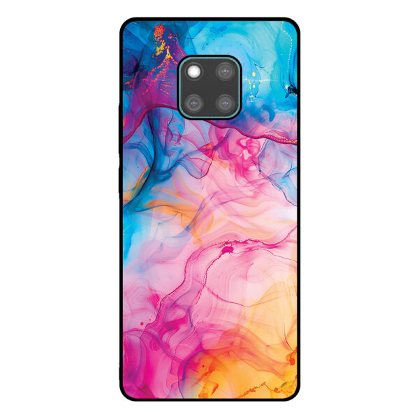 Huawei Mate 20 Pro telefoonhoesje met regenboog acryl marmer opdruk