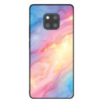 Huawei Mate 20 Pro telefoonhoesje met regenboog glitter marmer opdruk