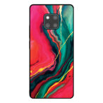 Huawei Mate 20 Pro telefoonhoesje met rood groen marmer opdruk