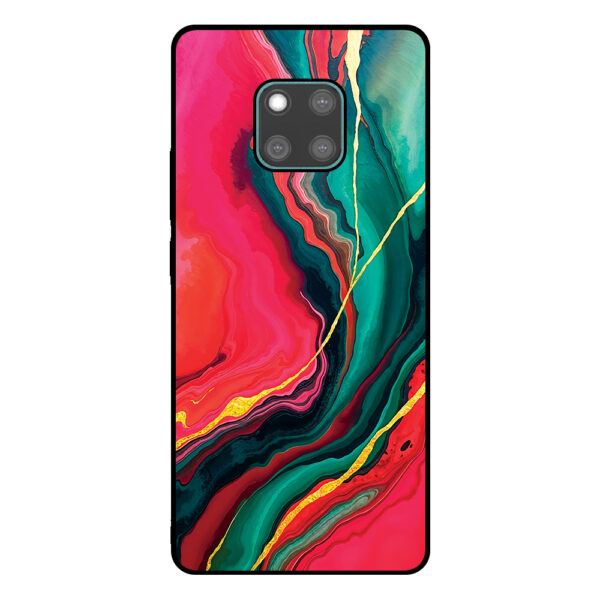 Huawei Mate 20 Pro telefoonhoesje met rood groen marmer opdruk