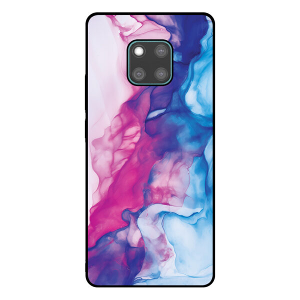 Huawei Mate 20 Pro telefoonhoesje met roze blauw marmer opdruk