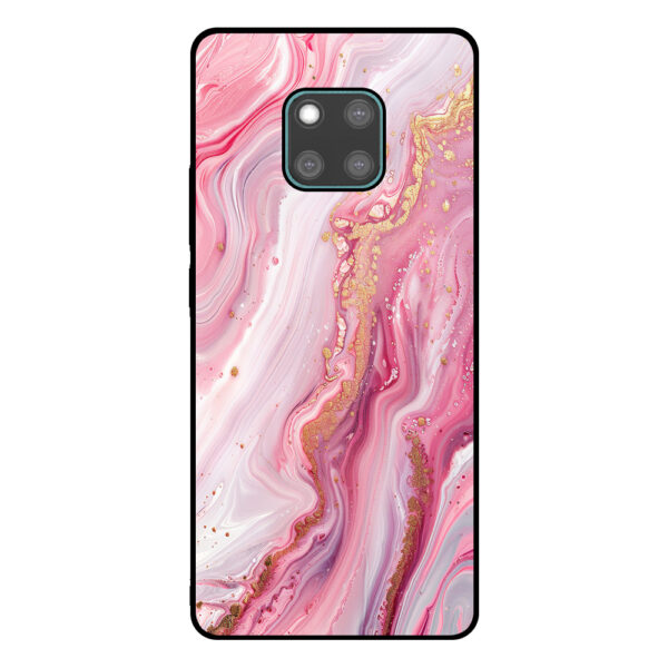 Huawei Mate 20 Pro telefoonhoesje met roze marmer opdruk