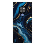 Huawei Mate 20 telefoonhoesje met blauw goud marmer opdruk