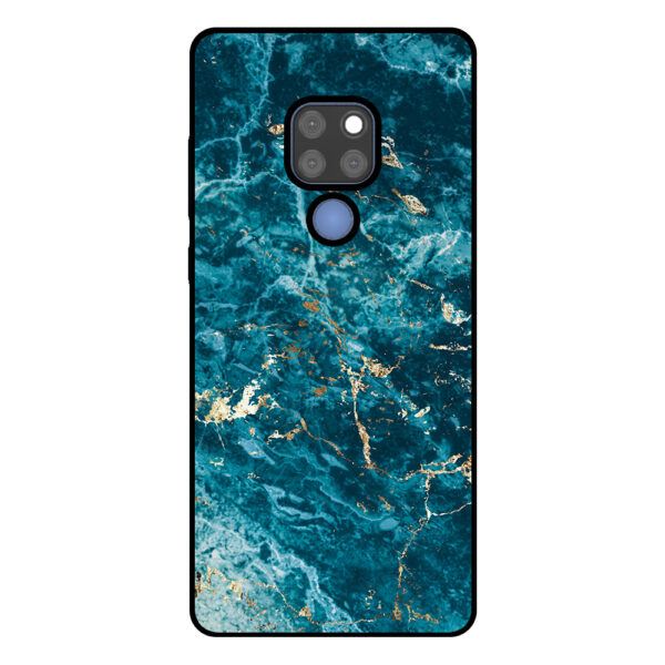 Huawei Mate 20 telefoonhoesje met blauw marmer opdruk