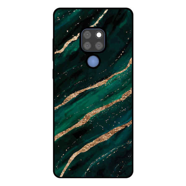 Huawei Mate 20 telefoonhoesje met groen goud marmer