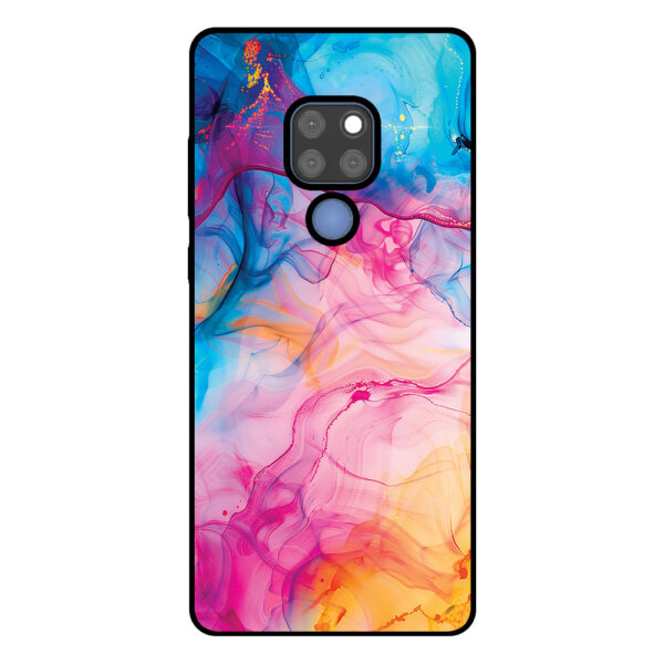 Huawei Mate 20 telefoonhoesje met regenboog acryl marmer opdruk