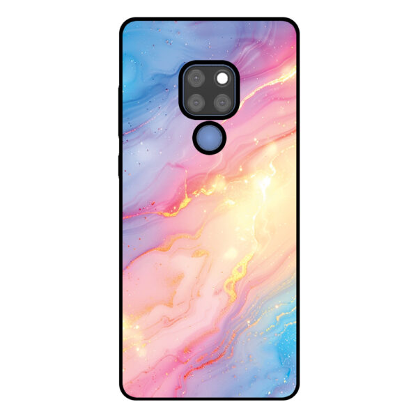 Huawei Mate 20 telefoonhoesje met regenboog glitter marmer opdruk