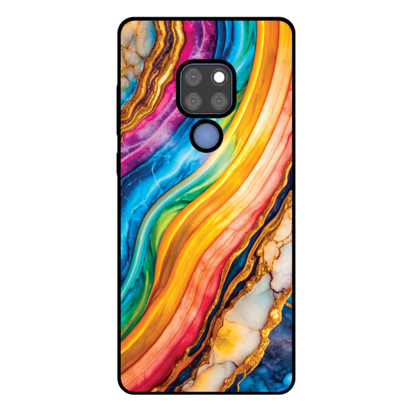 Huawei Mate 20 telefoonhoesje met regenboog goud marmer opdruk