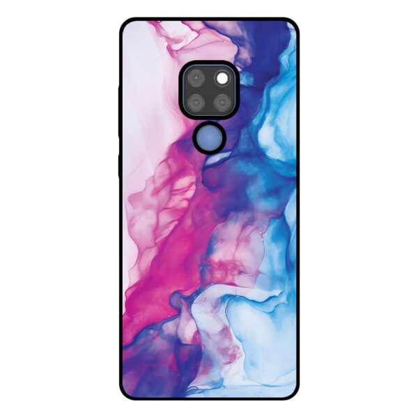 Huawei Mate 20 telefoonhoesje met roze blauw marmer opdruk