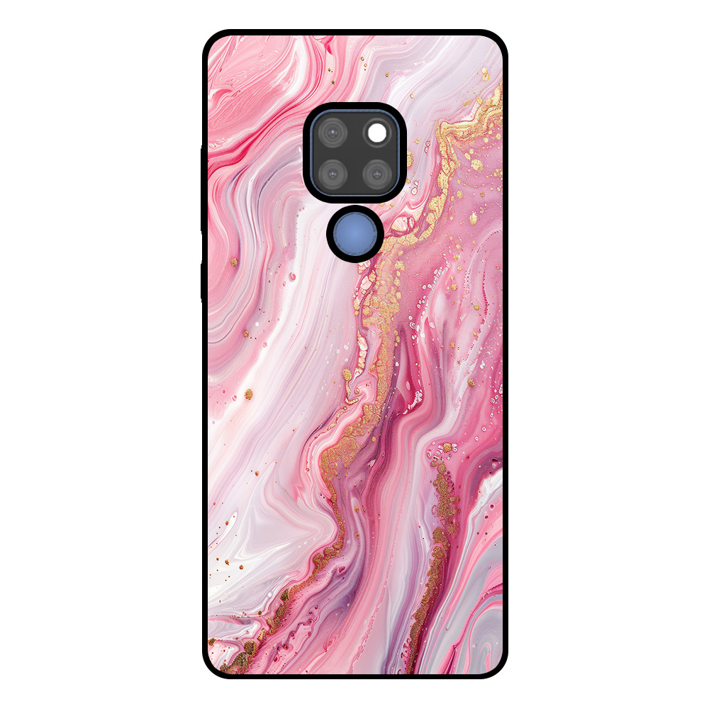 Huawei Mate 20 telefoonhoesje met roze marmer opdruk