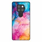 Huawei Mate 30 Lite telefoonhoesje met regenboog acryl marmer opdruk