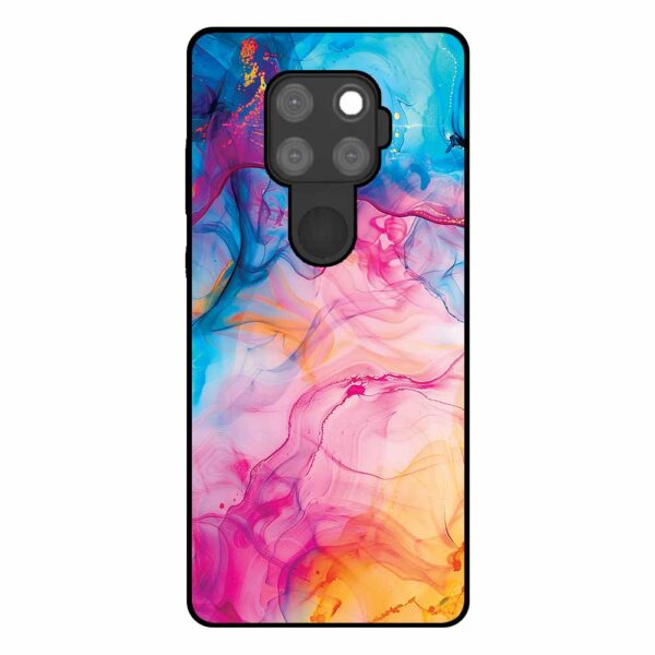 Huawei Mate 30 Lite telefoonhoesje met regenboog acryl marmer opdruk