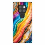 Huawei Mate 30 Lite telefoonhoesje met regenboog goud marmer opdruk