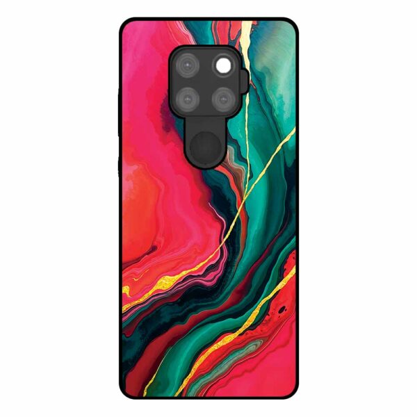 Huawei Mate 30 Lite telefoonhoesje met rood groen marmer opdruk