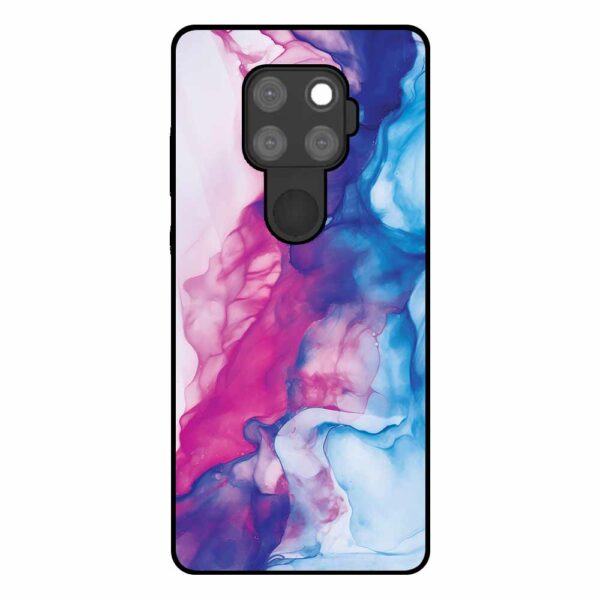 Huawei Mate 30 Lite telefoonhoesje met roze blauw marmer opdruk