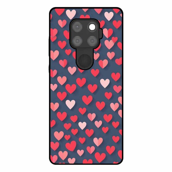 Huawei Mate 30 Lite telefoonhoesje met roze en rode hartjes opdruk