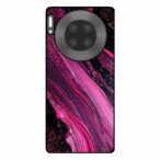 Huawei Mate 30 Pro telefoonhoesje met paars roze marmer opdruk