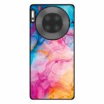 Huawei Mate 30 Pro telefoonhoesje met regenboog acryl marmer opdruk