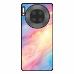 Huawei Mate 30 Pro telefoonhoesje met regenboog glitter marmer opdruk