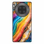 Huawei Mate 30 Pro telefoonhoesje met regenboog goud marmer opdruk