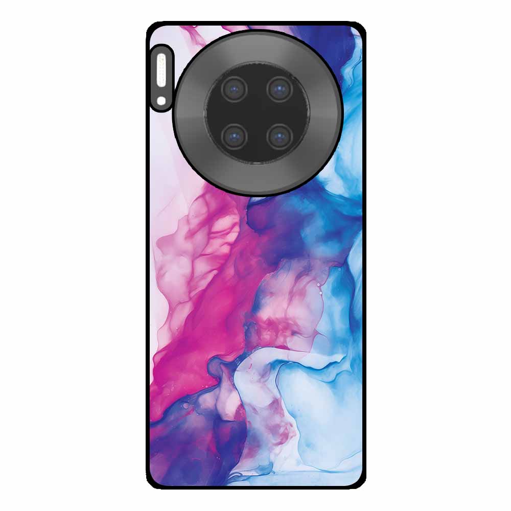 Huawei Mate 30 Pro telefoonhoesje met roze blauw marmer opdruk