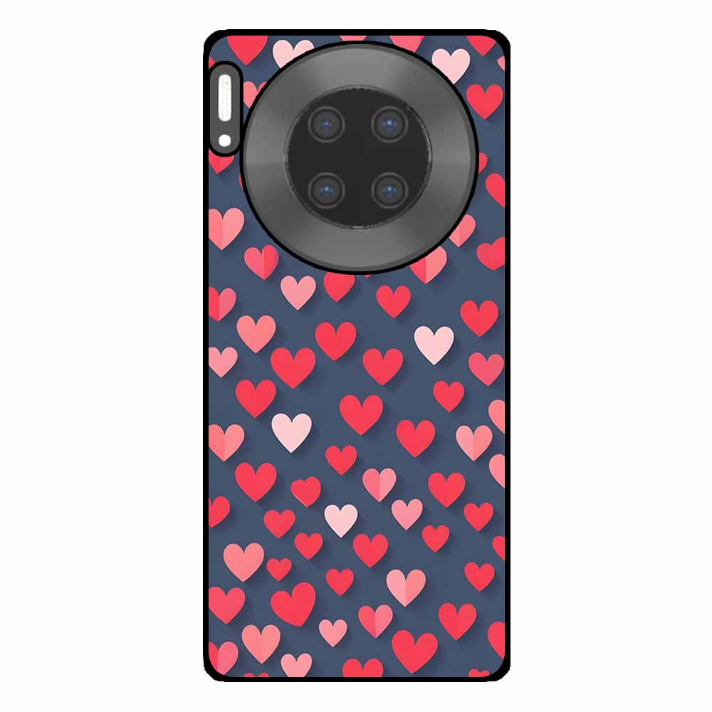 Huawei Mate 30 Pro telefoonhoesje met roze en rode hartjes opdruk