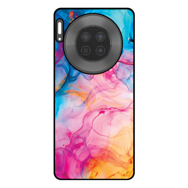 Huawei Mate 30 telefoonhoesje met regenboog acryl marmer opdruk