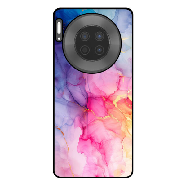 Huawei Mate 30 telefoonhoesje met regenboog marmer opdruk