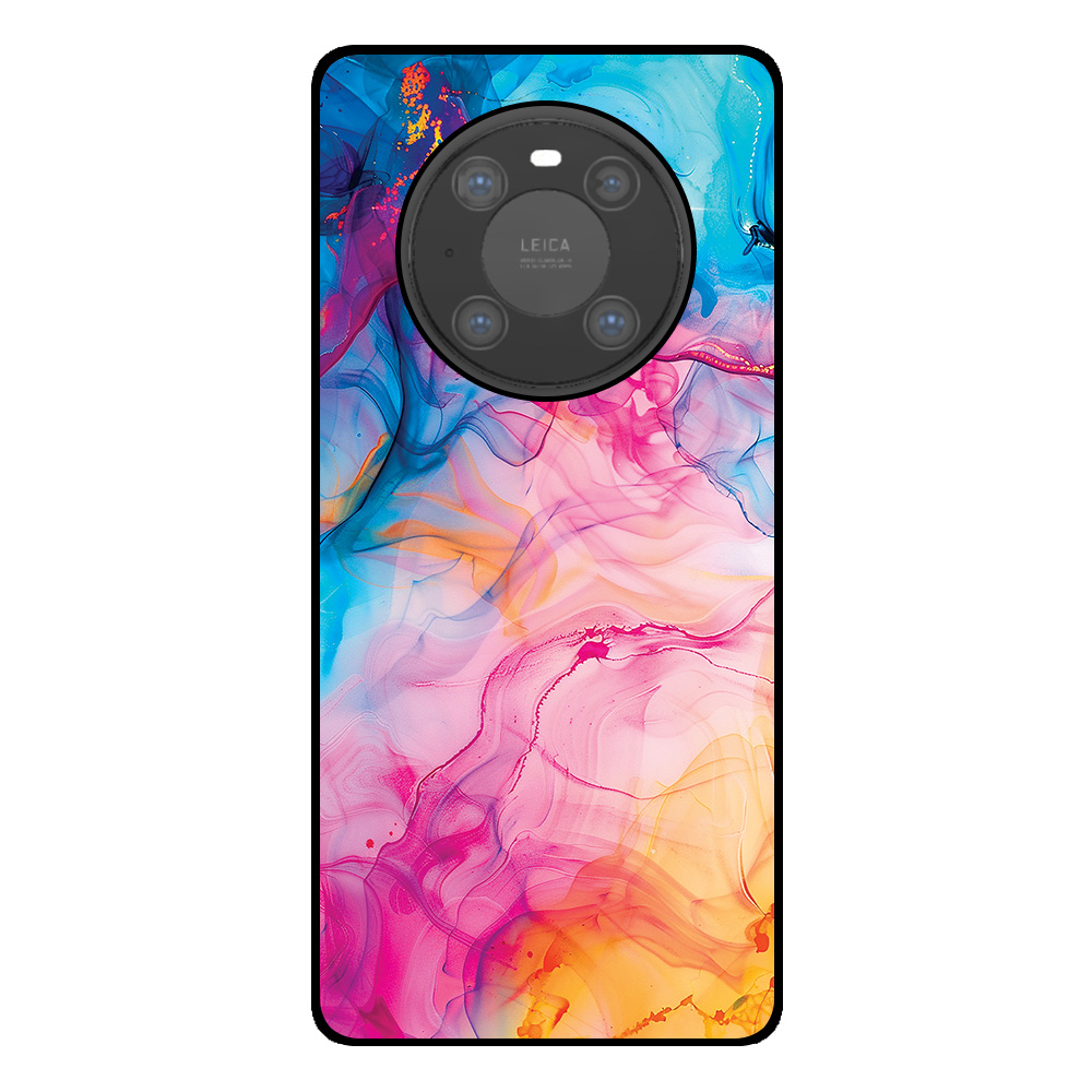 Huawei Mate 40 Pro telefoonhoesje met regenboog acryl marmer opdruk