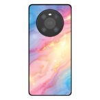 Huawei Mate 40 Pro telefoonhoesje met regenboog glitter marmer opdruk