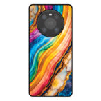 Huawei Mate 40 Pro telefoonhoesje met regenboog goud marmer opdruk