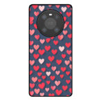 Huawei Mate 40 Pro telefoonhoesje met roze en rode hartjes opdruk