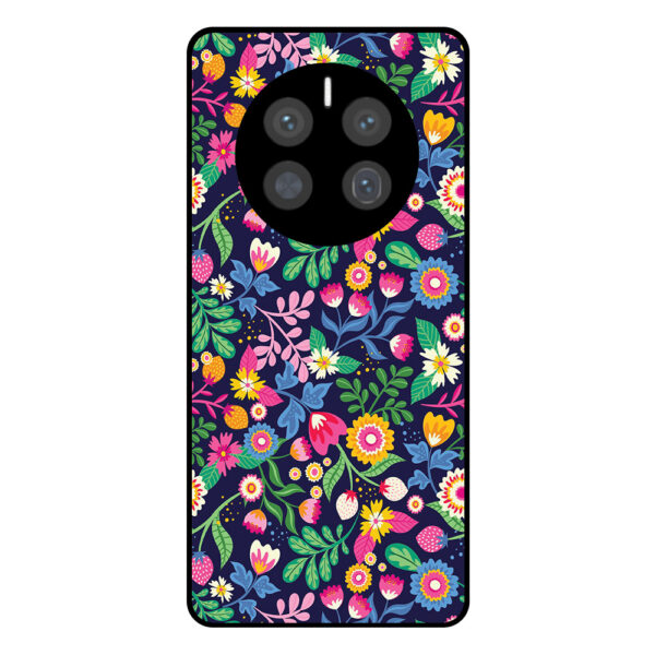 Huawei Mate 50 Pro telefoonhoesje met bloemen opdruk